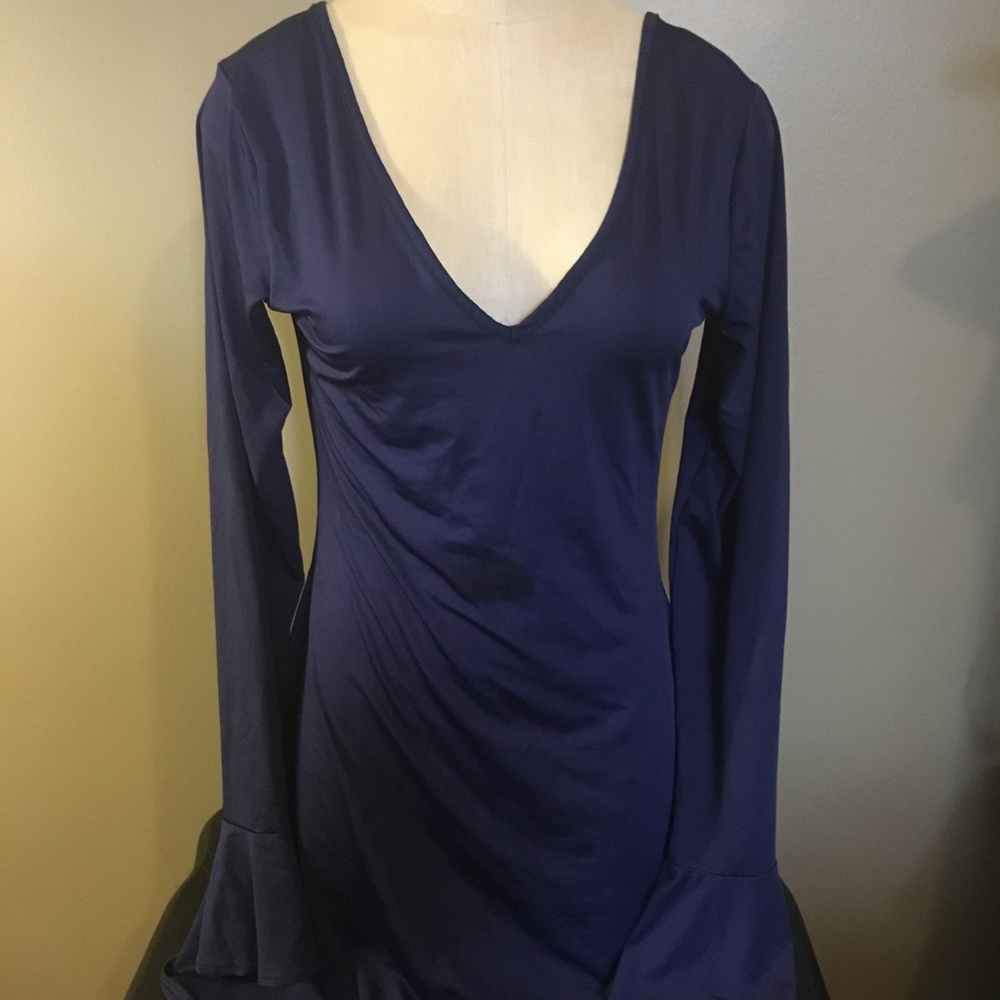 Dress with bell sleeves
